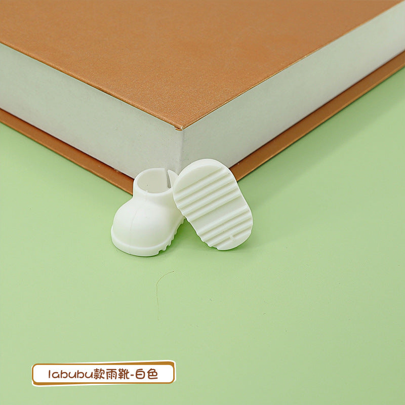 17cm Labubu Rain Boots Blind Box Pendant Doll Accessories Cute Macaron Baby Shoes Labubu Replaceable Shoes
