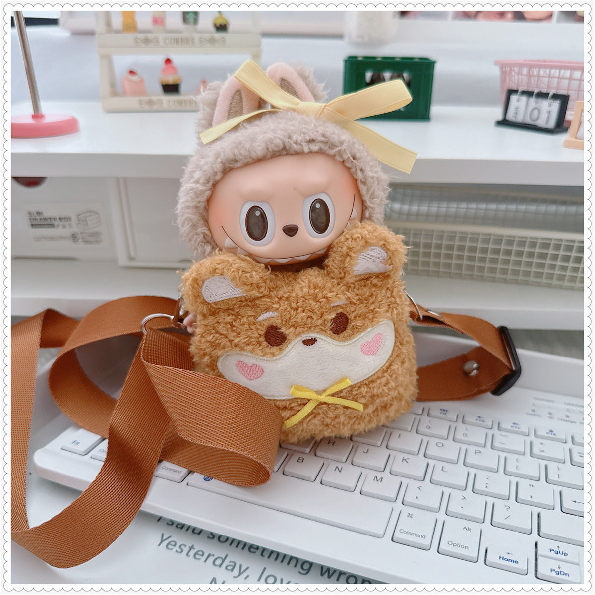 Labubu Doll Outfit - 17cm Cartoon Style Shoulder Bag for Labubu Vinyl Doll