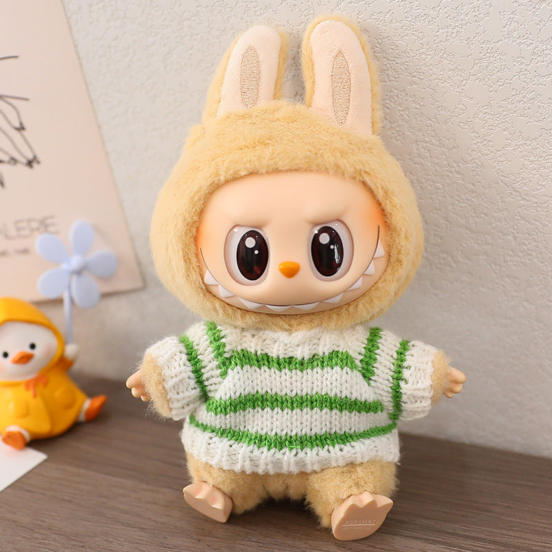 One, two and three generations of blind box with Labubu baby clothes pendant cloth cloth sit party clothes sweater hat accessories