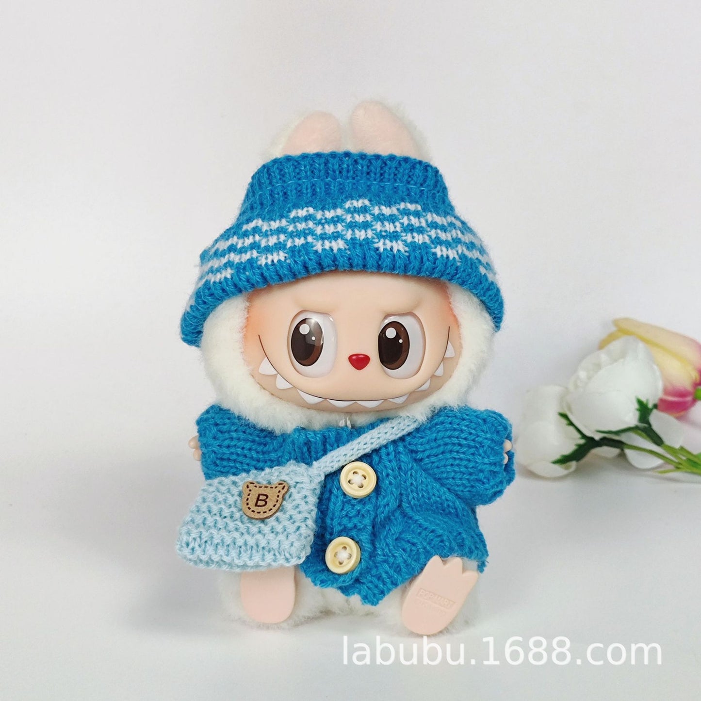 Labubu Doll Outfit - 17cm Sweater, Skirt & Bag Set for 1st-3rd Gen