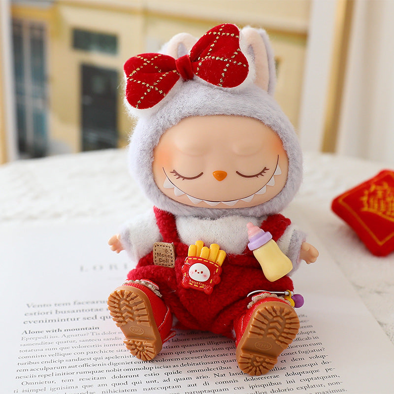 Labubu Labubu Baby Clothes Vinyl Blind Box Generation II Cute Red Baby Bottle Strappy Pants Clothes suit Shoes