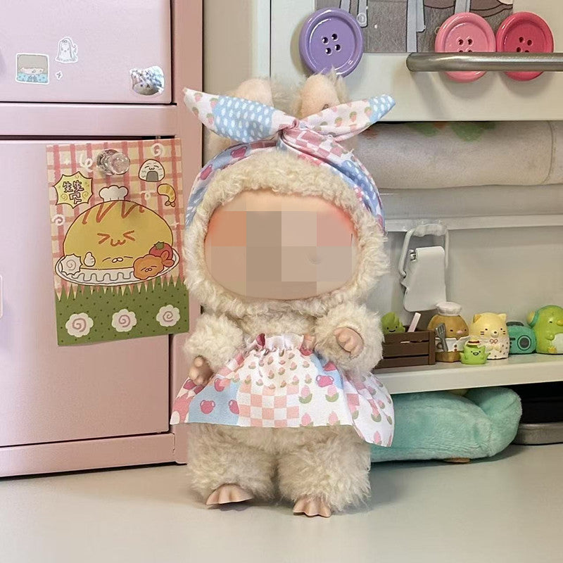 Labubu Doll Outfit - 17cm Baby Clothes Set with Bear Ear Hat