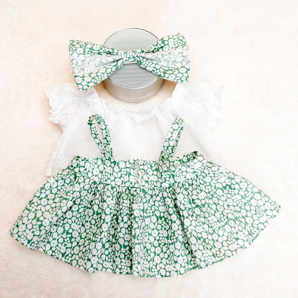 Labubu Doll Evening Dress Set - Black, White, Floral Colors
