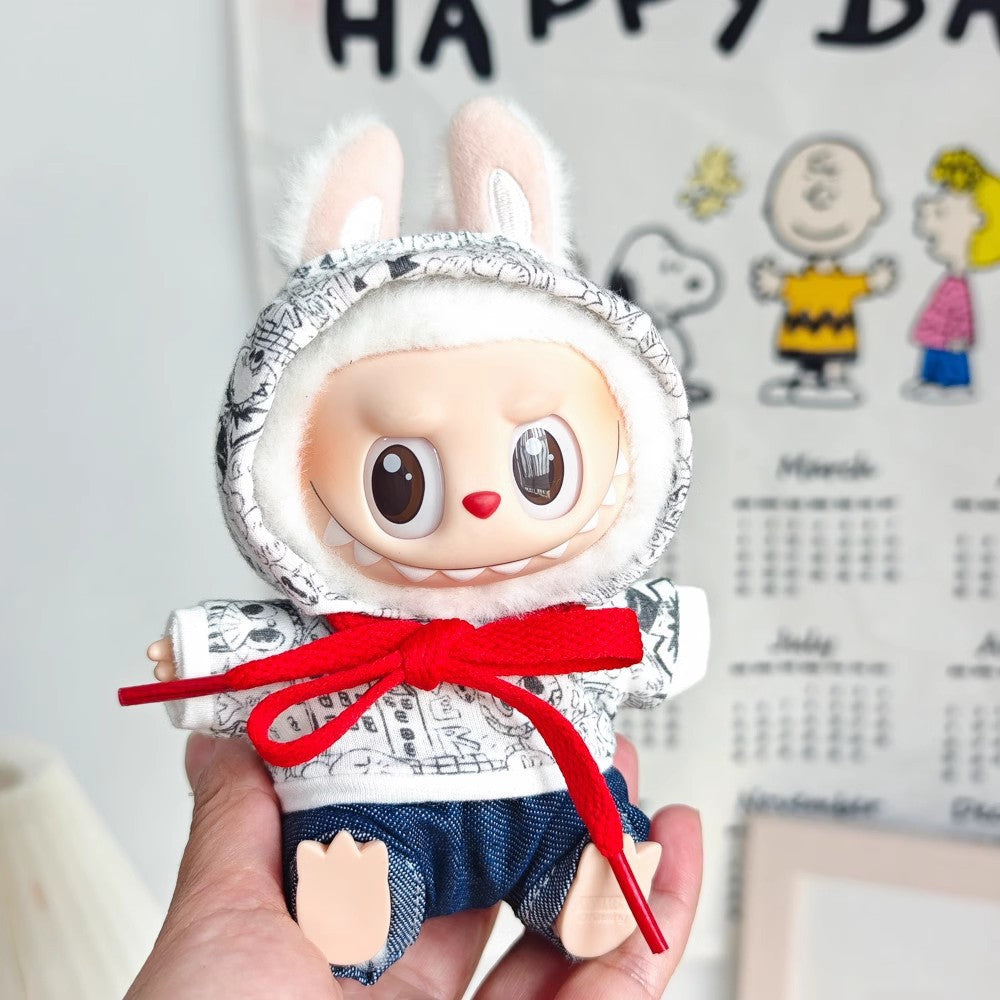Labubu Doll Outfit Set - Trendy Clothes & Accessories for 17cm Vinyl Pendant