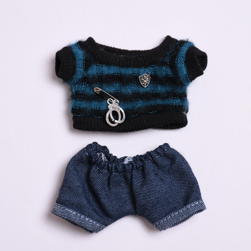 Only clothes generation two generation blind box cloth cloth pendant clothes striped knitted jeans Labubu change baby clothes