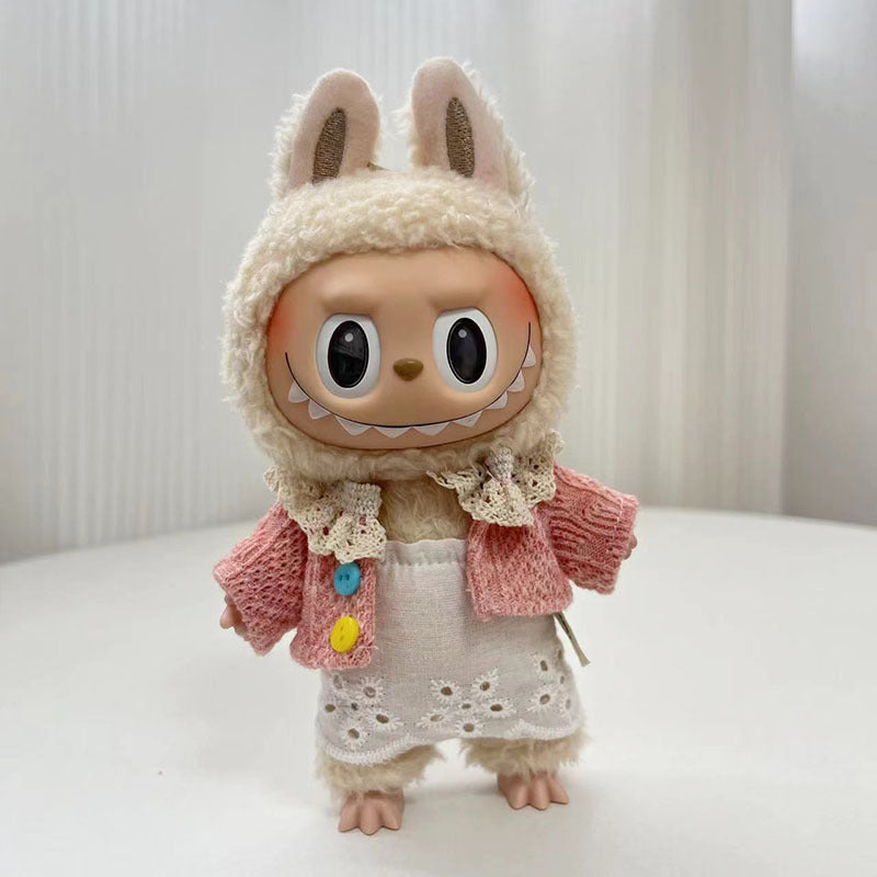 Labubu 17cm Zipper Shirt & Cute Outfits for Vinyl Doll