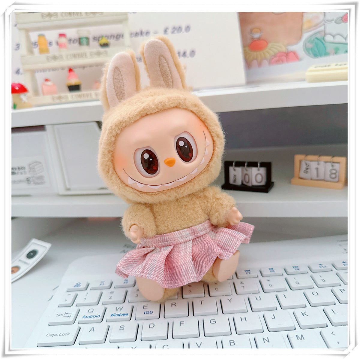 Labubu Doll Clothes - Trendy Hooded Sweatshirt & Pants for 10cm & 17cm Dolls