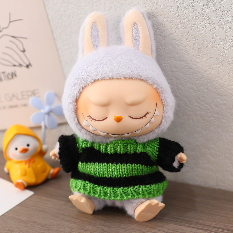 One, two and three generations of blind box with Labubu baby clothes pendant cloth cloth sit party clothes sweater hat accessories