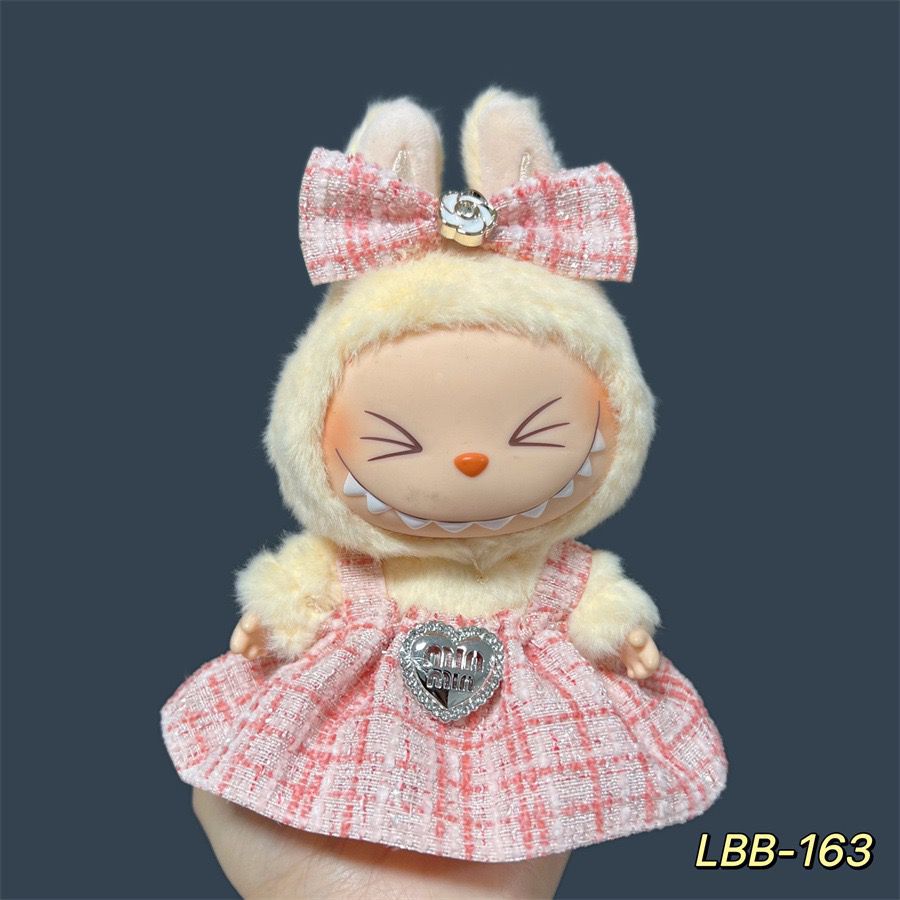 17cm Labubu Pendant Wearing Baby Clothes high quality Labubu Blind Box Pendant Doll Clothes Decorative suit
