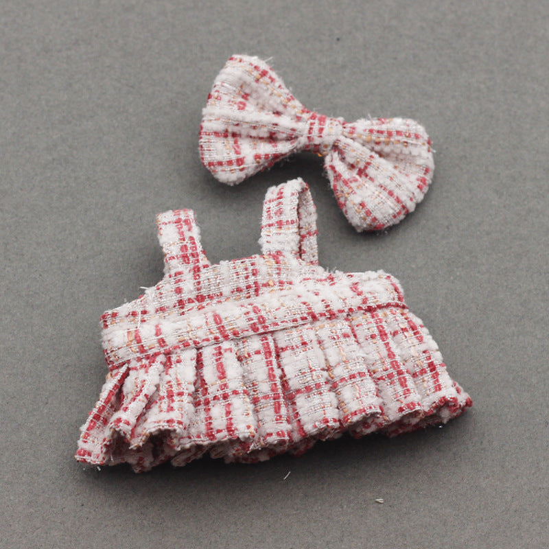 17CM One or Two Generation Blind Box Labubu Pendant Clothes Chanel Strap Skirt suit Brap Cloth Doll Clothes