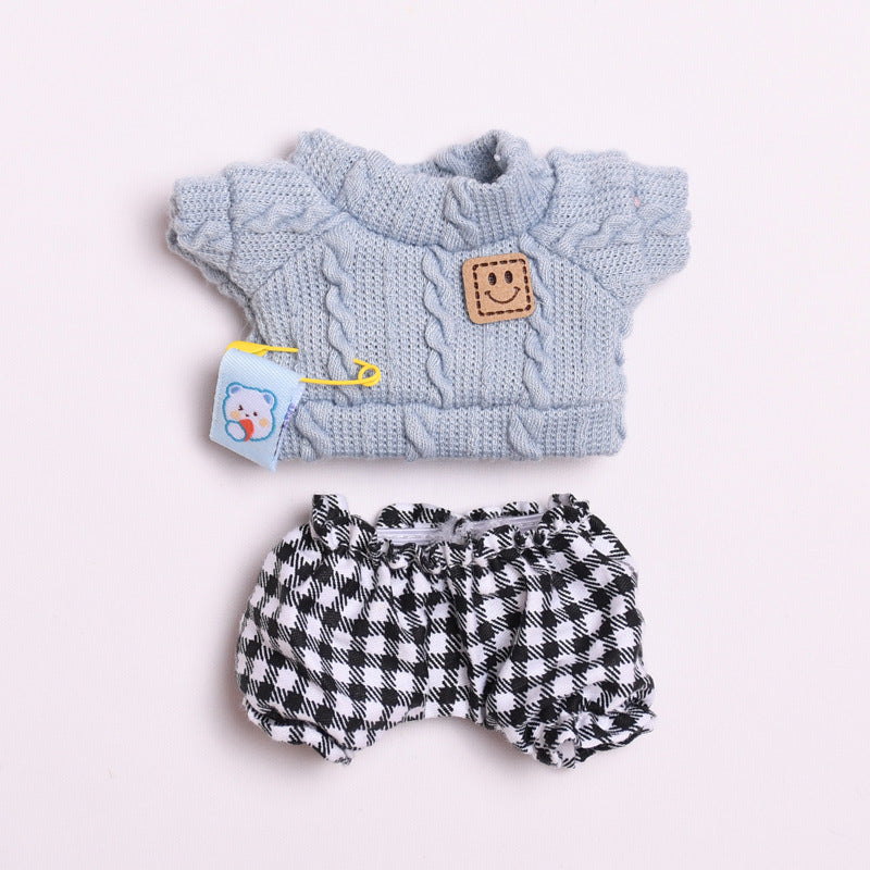 Labubu Doll Clothes - Twist T-Shirt & Shorts Outfit for 17cm Pendant Doll