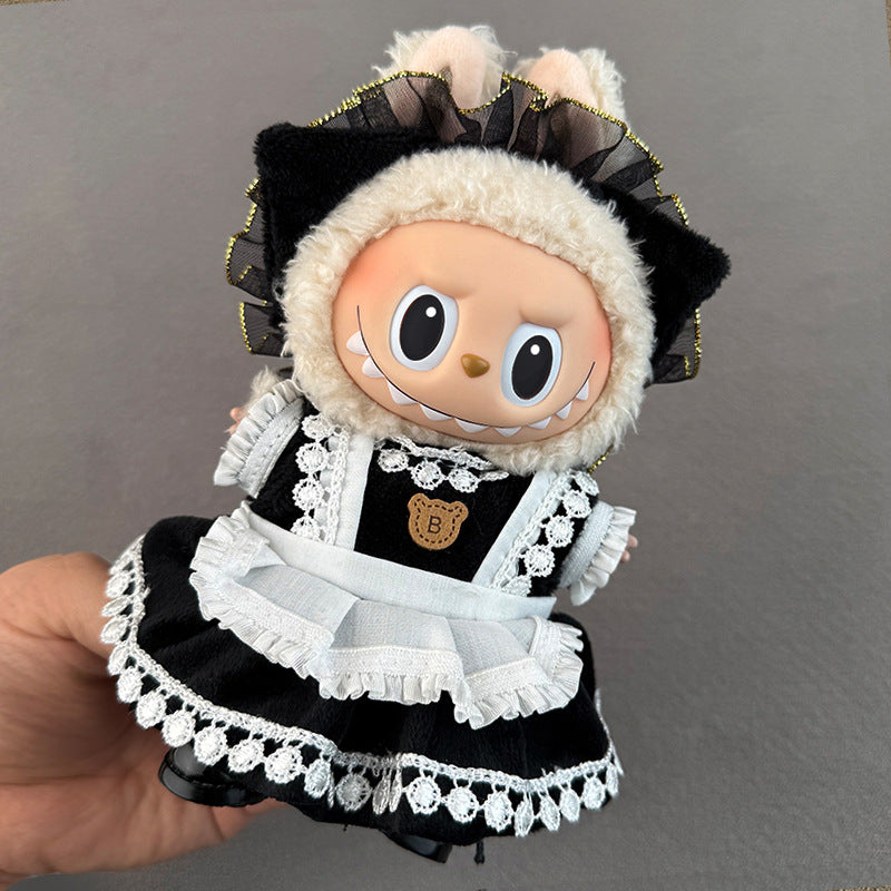 New 17CM Labubu Pendant for Baby Clothes high quality Labubu Blind Box Pendant Doll Clothes Decorative suit