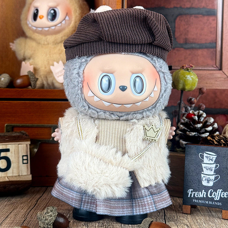 Suitable for labubu doll clothes 17cm pull cloth doll clothes small jewelry doll for suit wholesale