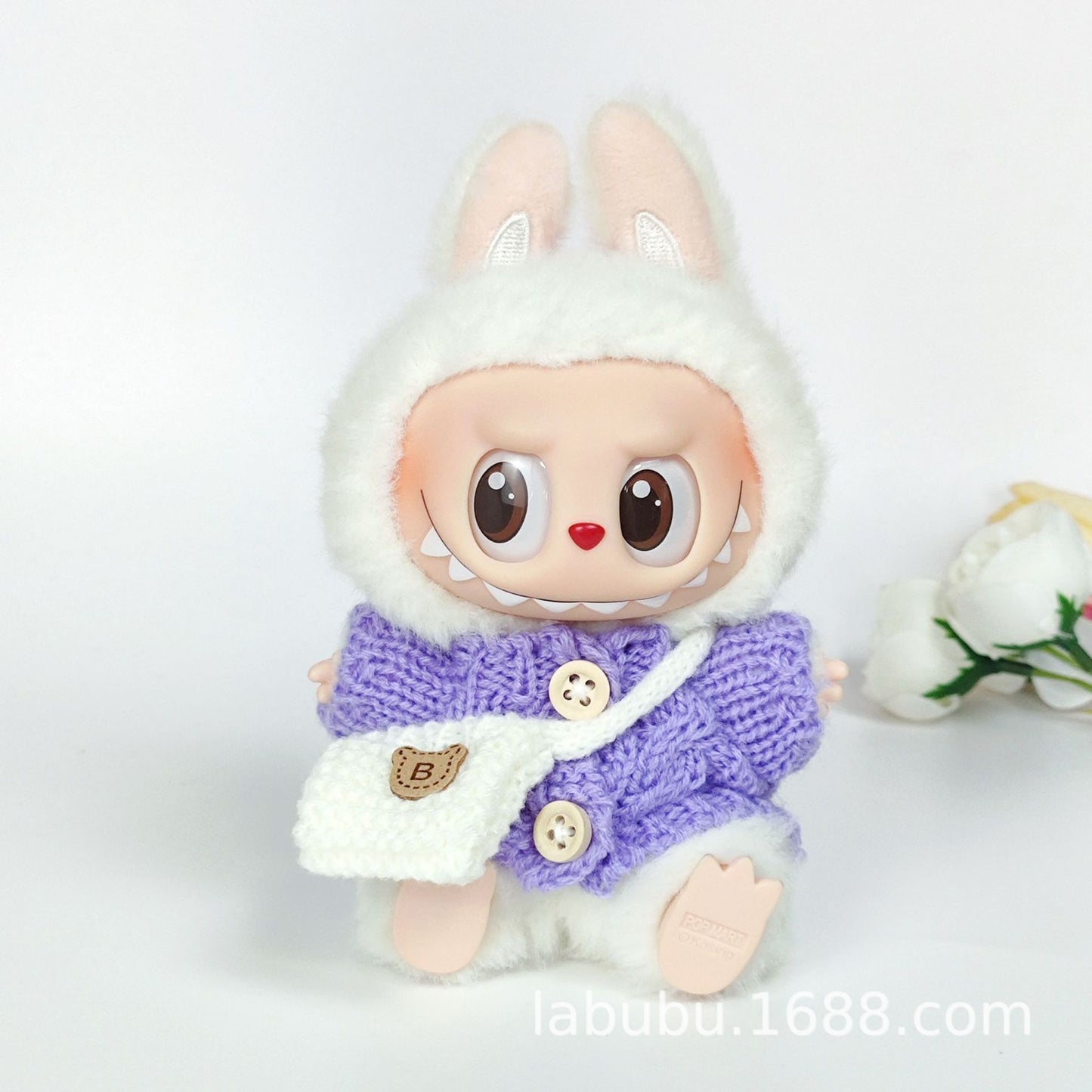 Labubu Doll Outfit - 17cm Sweater, Skirt & Bag Set for 1st-3rd Gen