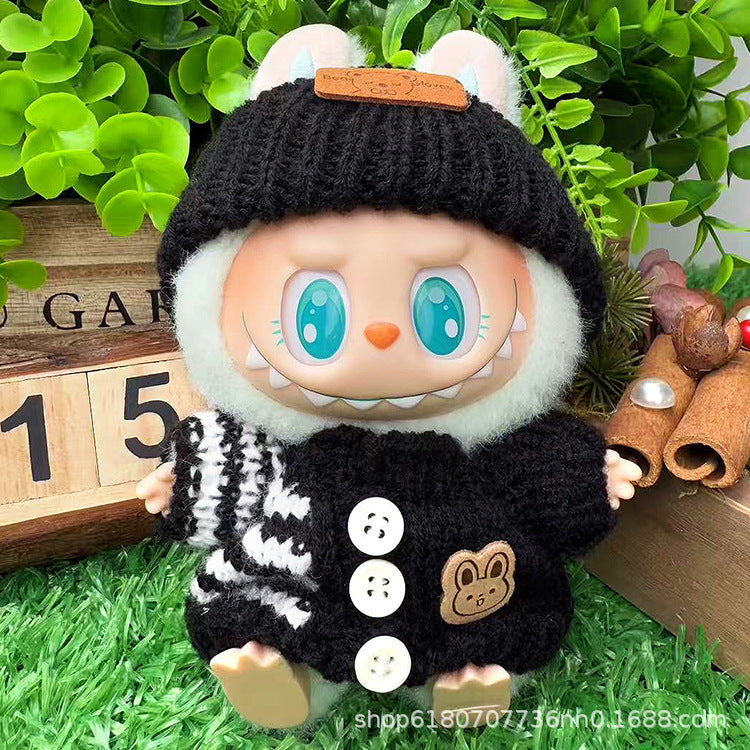 Suitable for Labubu Doll Clothes, Plush Vinyl Sitting Party First, Second and Third Generation Replacement Skirt Suit