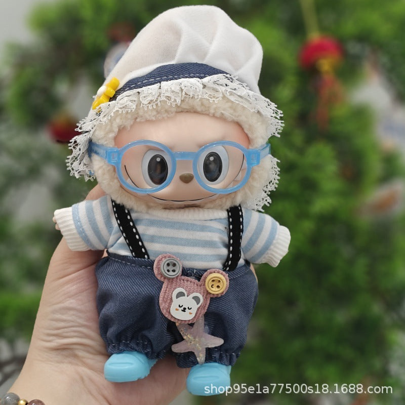 Labubu Doll Clothes for 17cm Plush Doll - Cute Dress-Up Outfits