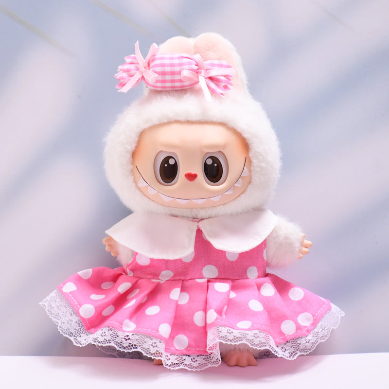 Labubu Doll Baby Clothes - Polka Dot Dress Sets & Accessories