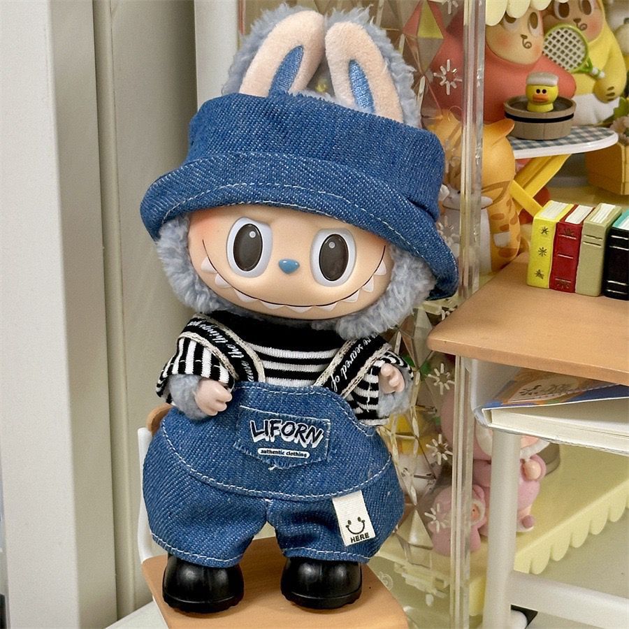 17cm Labubu Pendant Wearing Baby Clothes high quality Labubu Blind Box Pendant Doll Clothes Decorative suit