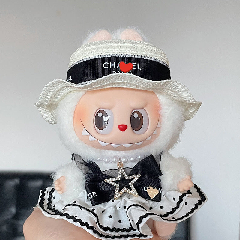 Labubu Doll White Skirt Outfit for 17cm Labubu