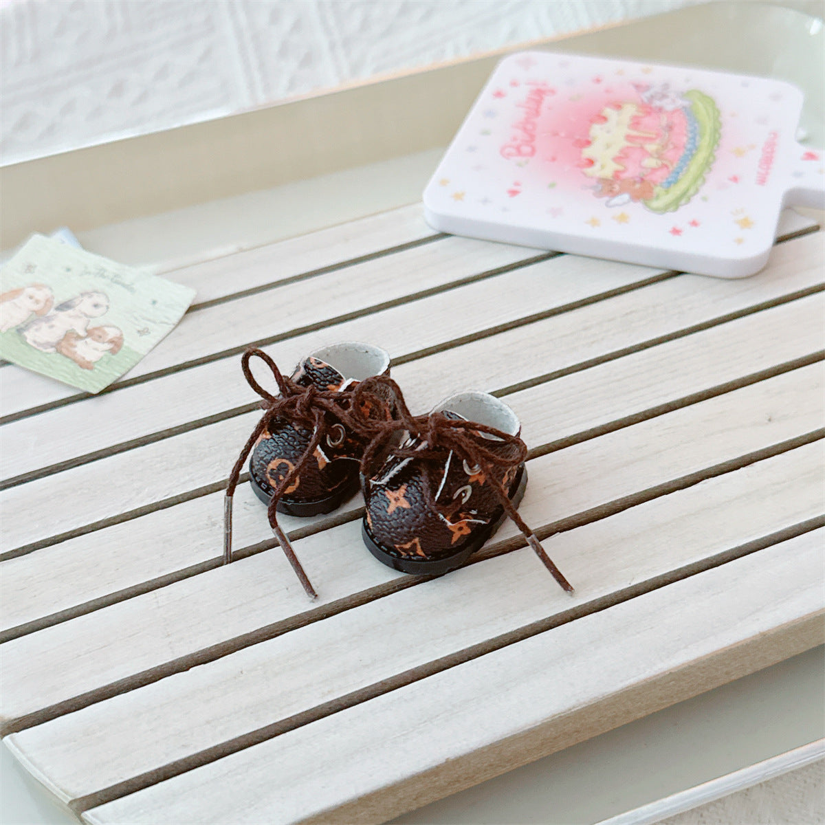 17cm labubu doll 10cm cotton doll three-year-old black white canvas shoes lace-up cloth shoes