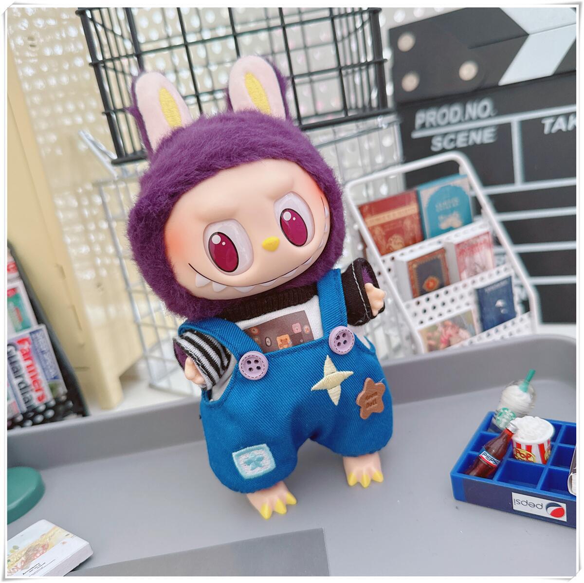 Labubu Doll Outfit - Cute Strappy Pants & Overalls for 10cm & 17cm Dolls