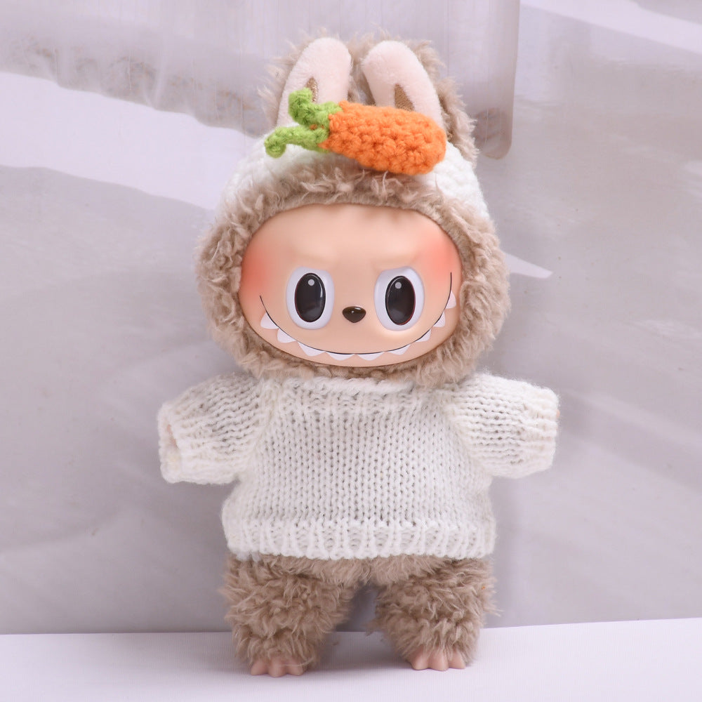 Labubu Doll Clothes - Striped Sweater & Headband Outfit for 1st & 2nd Gen Pendant