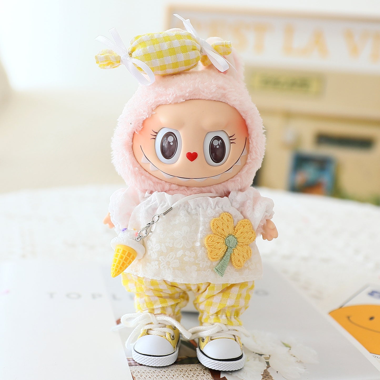 Only Clothes Labubu Clothes First Generation Second Generation Third Generation Labubu Pendant Summer Replacement Four-Leaf Clover Candy
