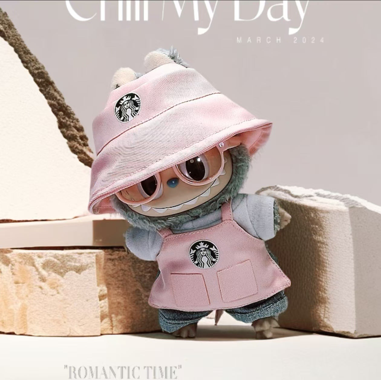 Labubu Doll Overalls Set for 17cm Vinyl Dolls