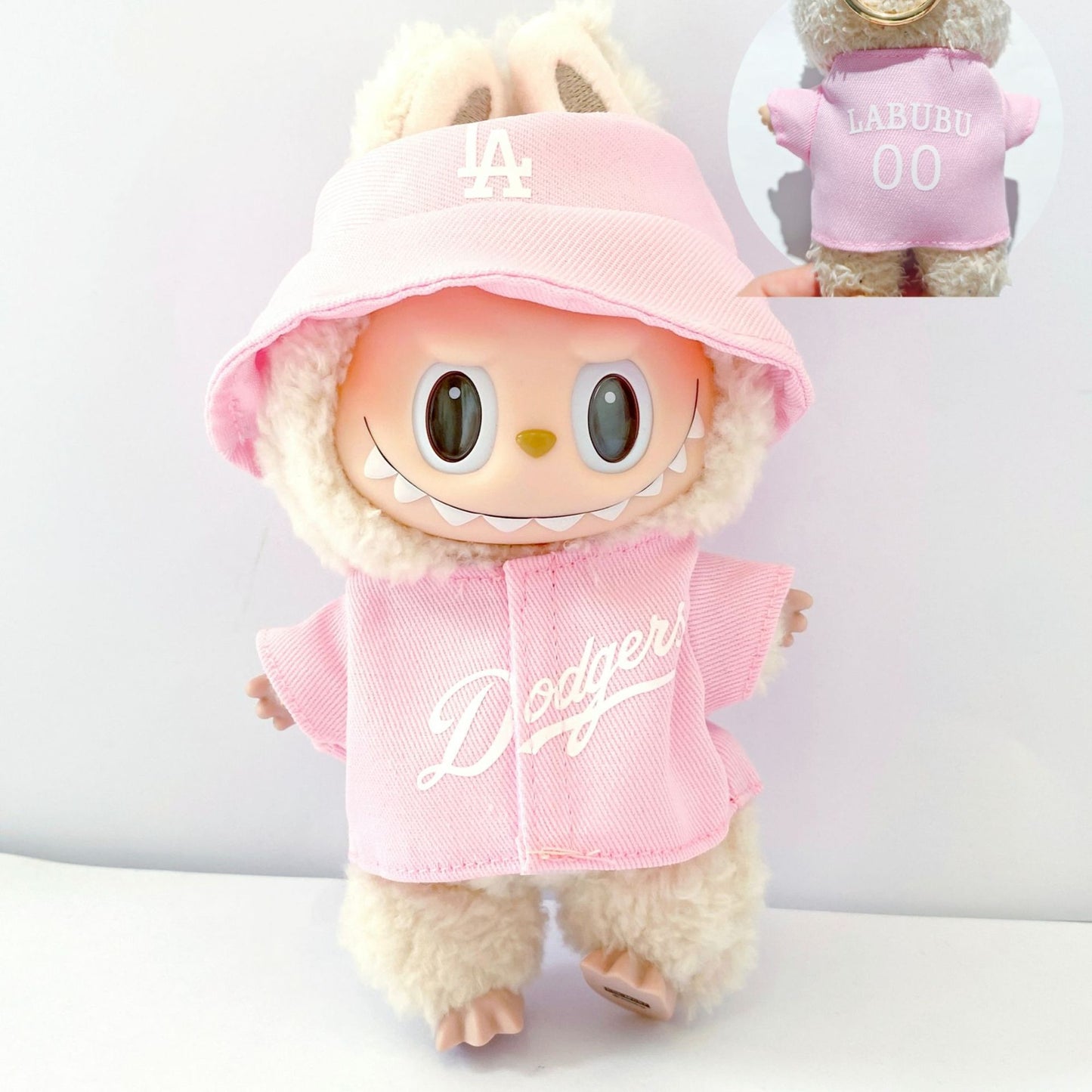 Labubu Doll Baby Clothes Set - Pink, Blue, White Outfits with Shoes & Hats