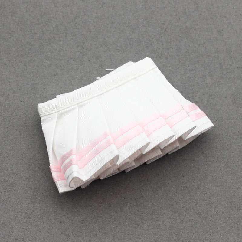 Labubu Doll Pleated Skirt for 17cm Vinyl Doll - Plaid & Solid Colors