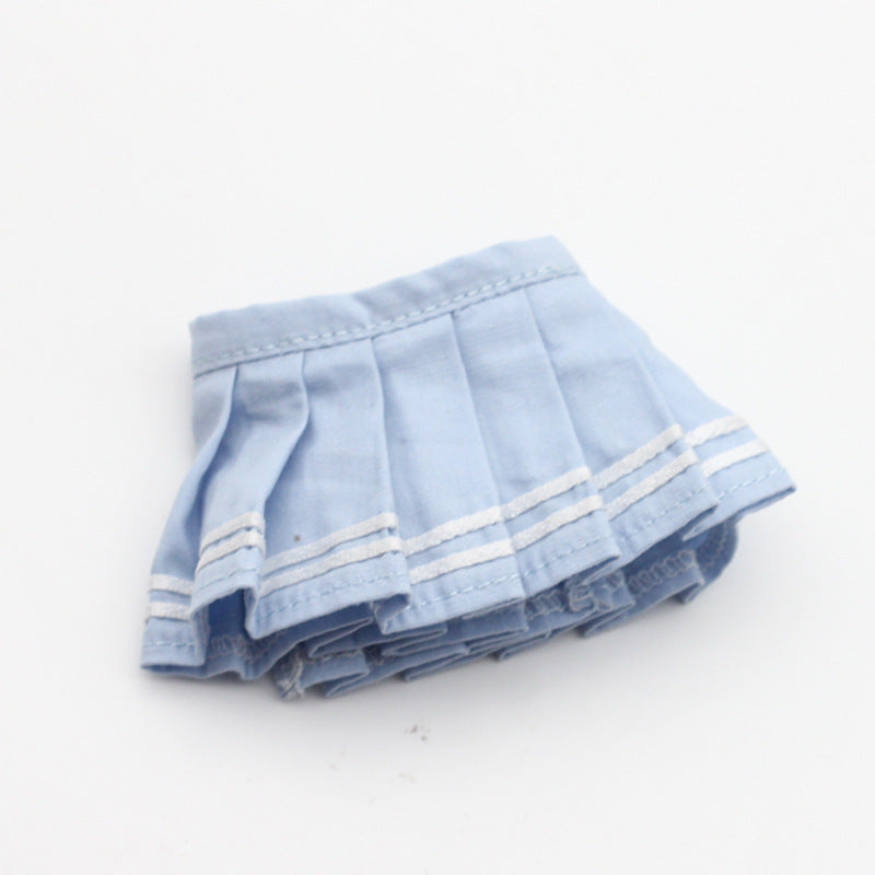 Labubu Doll Pleated Skirt for 17cm Vinyl Doll - Plaid & Solid Colors