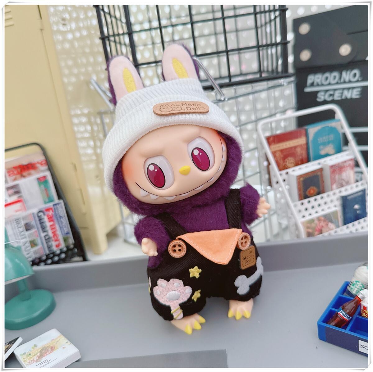 Labubu Doll Outfit - Cute Strappy Pants & Overalls for 10cm & 17cm Dolls