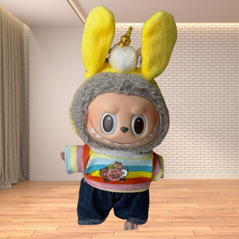 New 17CM Labubu Pendant for Baby Clothes high quality Labubu Blind Box Pendant Doll Clothes Decorative suit