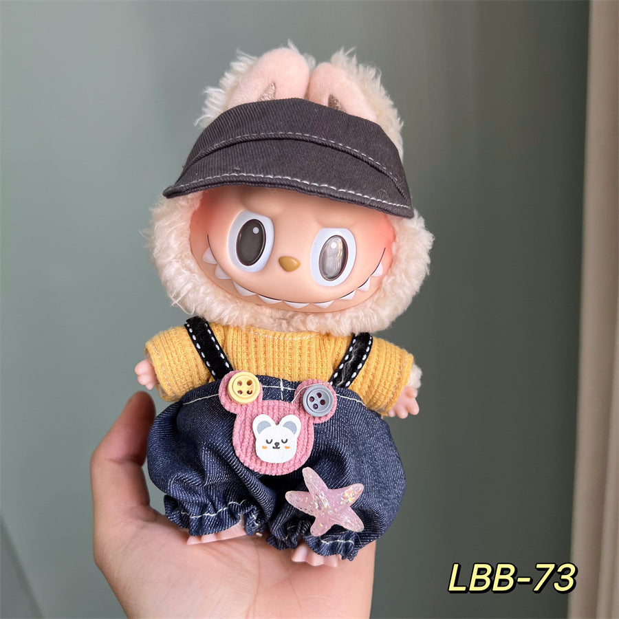 Only clothes for sale cloth baby clothes 17cm plush vinyl labubu sit party generation two generation for suit