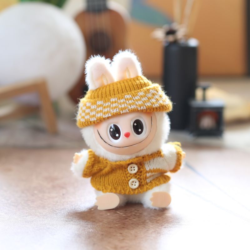 Cute cute labubu doll coat second generation vinyl face labubu doll sweater replacement suit