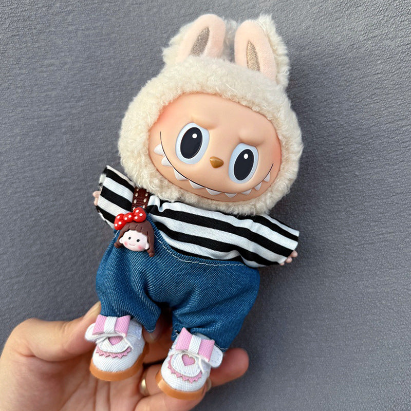 New 17CM Labubu Pendant for Baby Clothes high quality Labubu Blind Box Pendant Doll Clothes Decorative suit