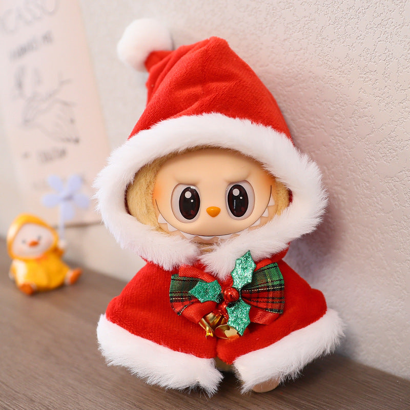Generation II Blind Box Labubu Doll Clothes LABUBU Sit Party Doll Christmas Cloak Christmas Hat Clothes