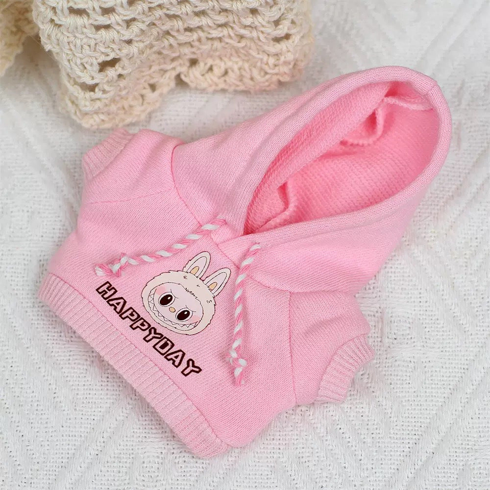 Labubu 17cm Doll Clothes Set - Trendy Sweatshirt & Denim Outfit