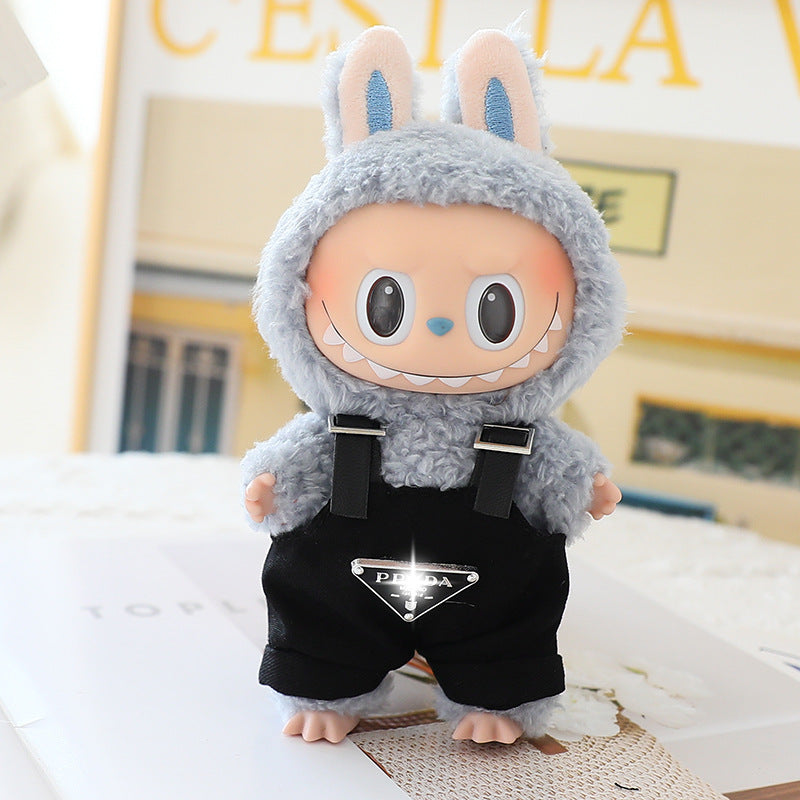 Generation II 17cm Labubu Labubu Doll Vinyl Blind Box Pendant Sitting Party Fashion suit Hat Shoes