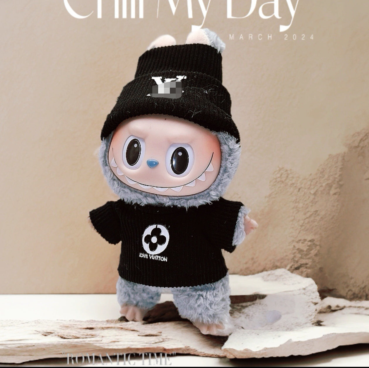 Labubu Doll Outfit - Sky Blue GG Suit for Vinyl Pendant Dolls