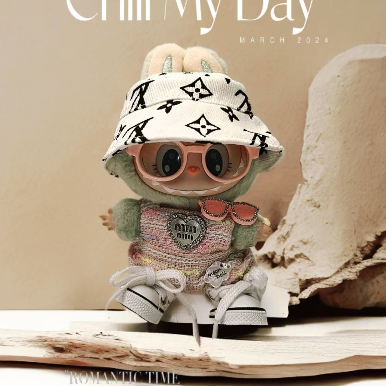Labubu Doll Outfit Set - Mini Overalls, Hat & Shoes for 1st & 2nd Gen Pendants