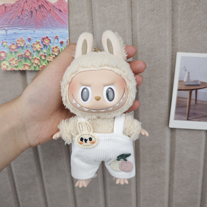 17cm Labubu Doll Outfit - Suspenders & Overalls for Vinyl Dolls