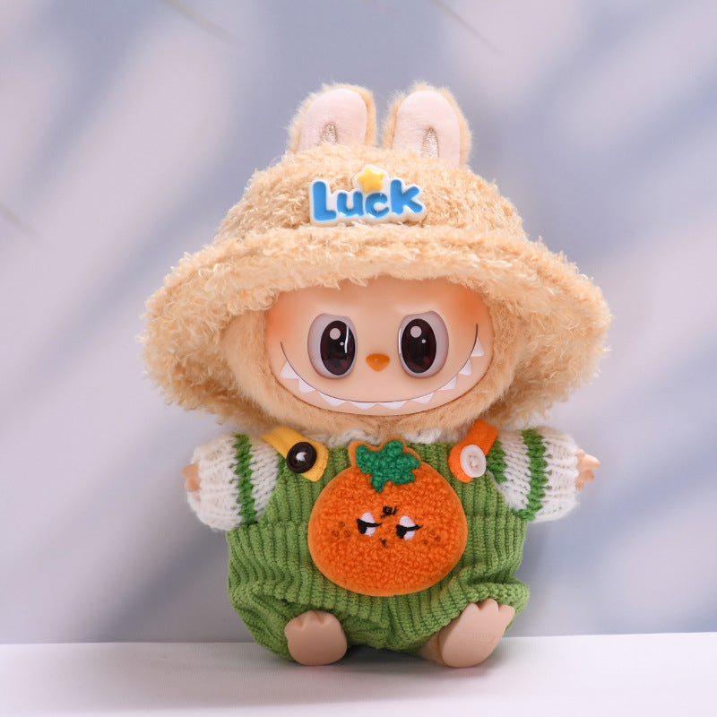 Labubu Doll Overalls Outfit - Persimmon, Fox, Apple, Biscuit Colors