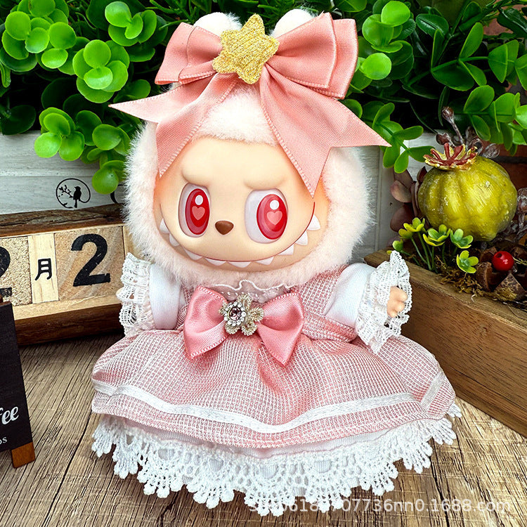 Suitable for Labubu Doll Clothes, Plush Vinyl Sitting Party First, Second and Third Generation Replacement Skirt Suit