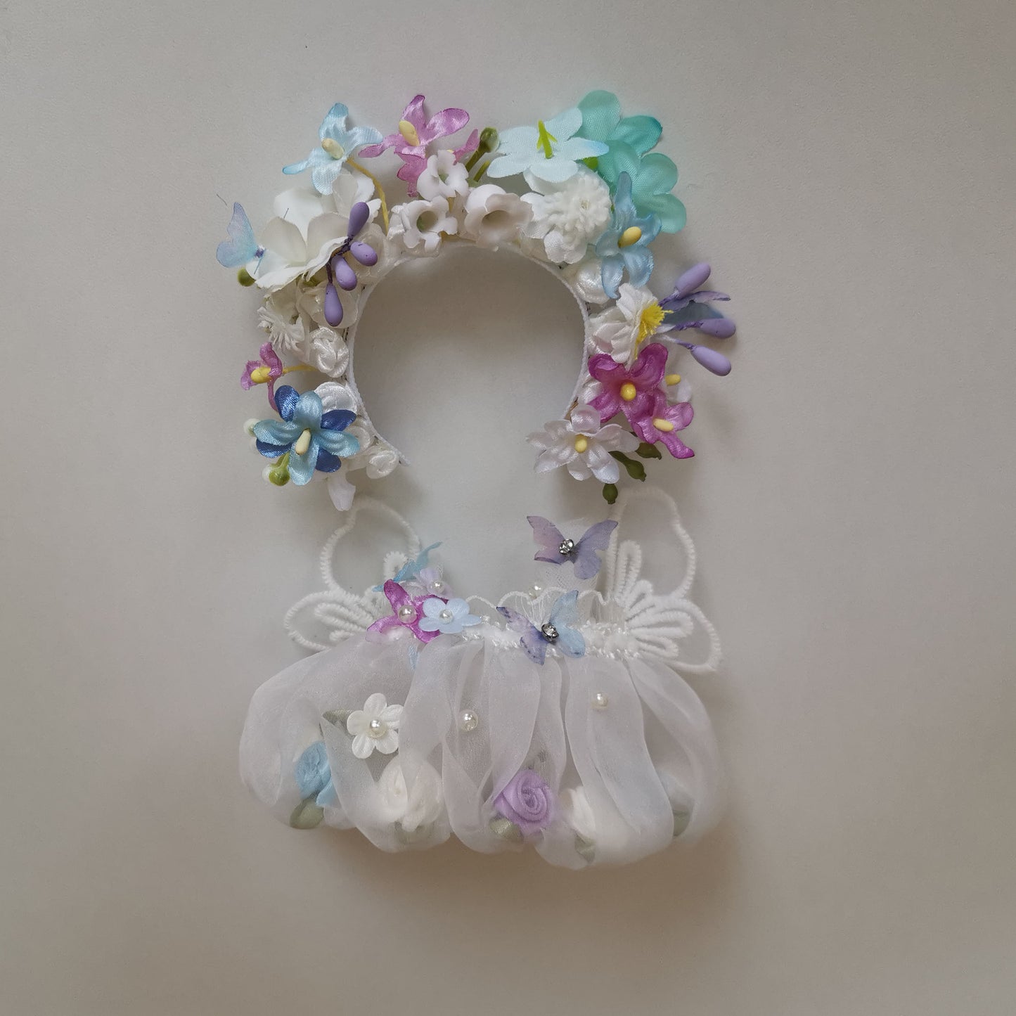 Labubu Doll Flower Fairy Skirt & Hairpin Outfit for 17cm Doll