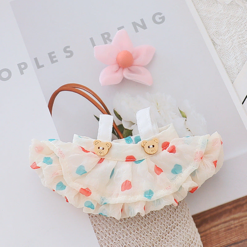 Generation II Blind Box Labubu Hanging Clothes Rab Cloth Sit Party Clothes Doll Summer Straw Hat Skirt