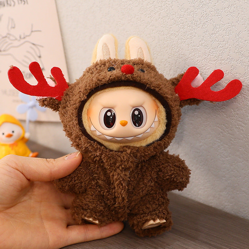 Clothes Only/One or Two Generation Keychain Labubu Clothes Rab Cloth Doll Christmas Cloak Sweater suit Hat