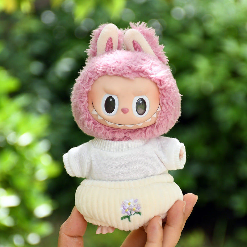 Labubu Doll Clothes - Cute Blue & Purple Outfits for 17cm Pendant Dolls