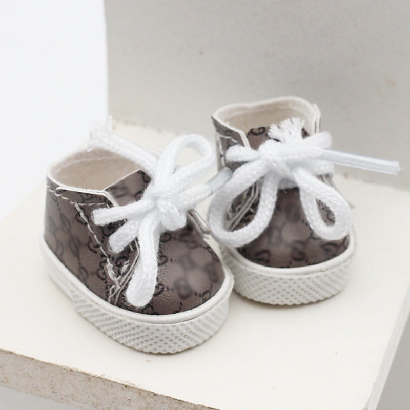 Labubu Doll Shoes for 10cm & 17cm Vinyl Dolls - Round Toe Cotton Shoes