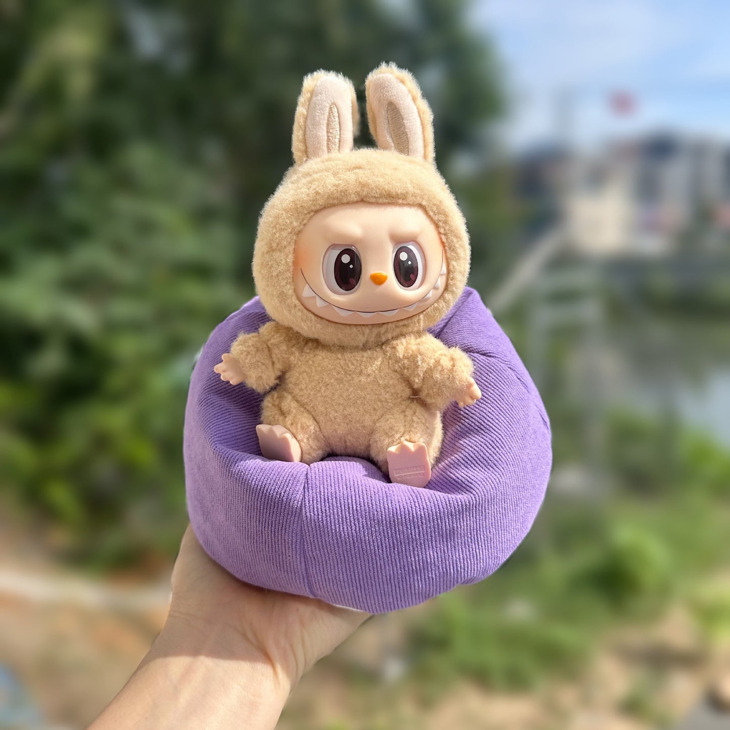 Blind Box Labu Doll Sleeping Bed Lazy Doll Sofa 17CM Doll Bean Bag Lying Chair Car